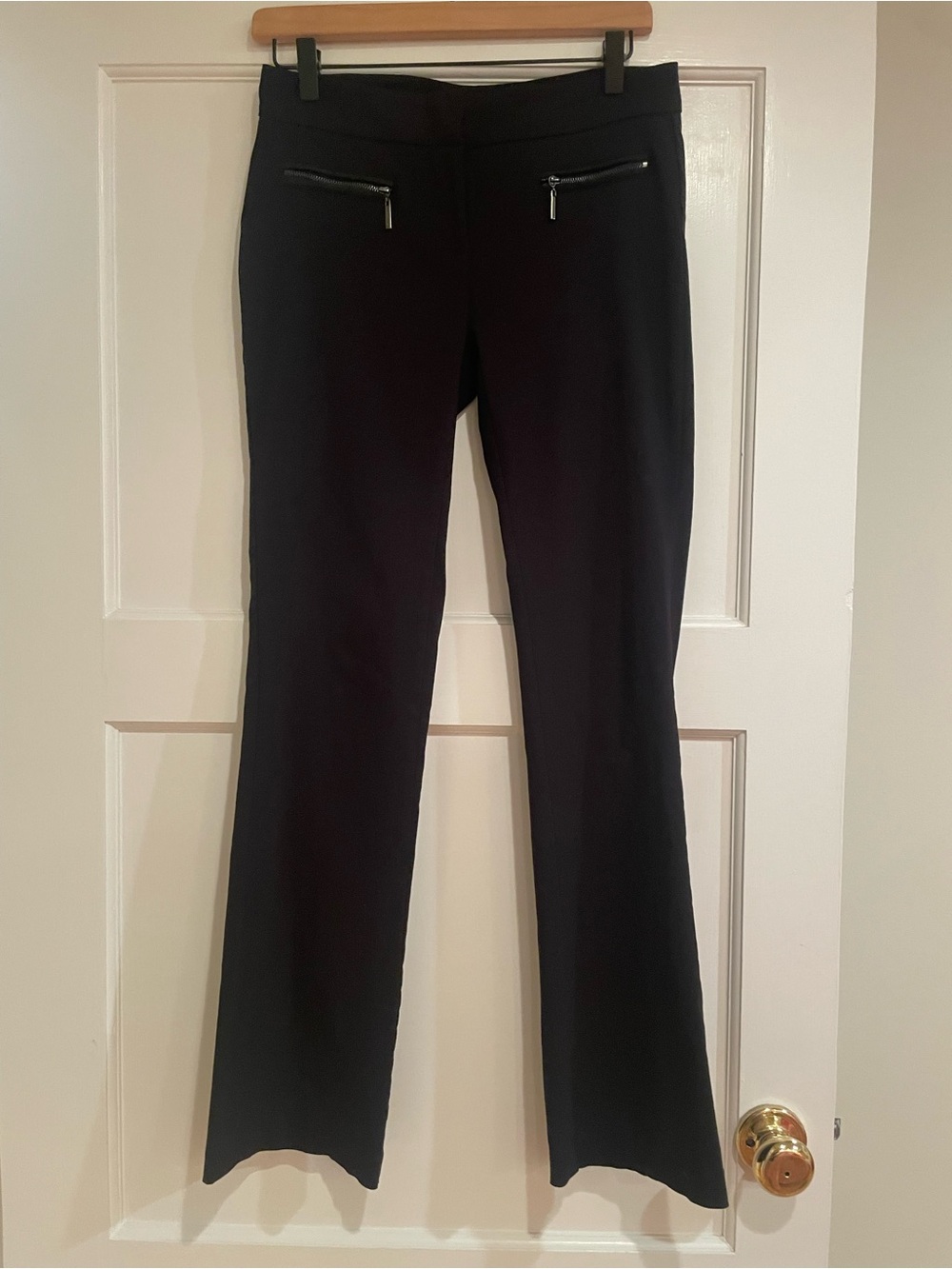 Alfani Black Bootcut Pants with Zip Pocket Details